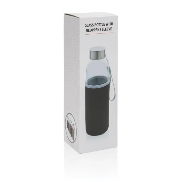  Glass bottle with neoprene sleeve - XD Collection Black