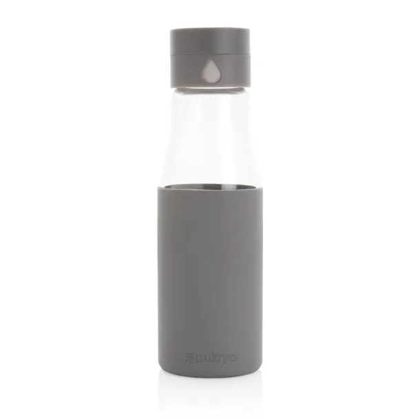  Ukiyo glass hydration tracking bottle with sleeve - Ukiyo Grey 