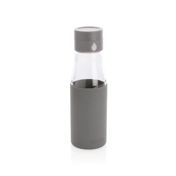  Ukiyo glass hydration tracking bottle with sleeve - Ukiyo Grey 