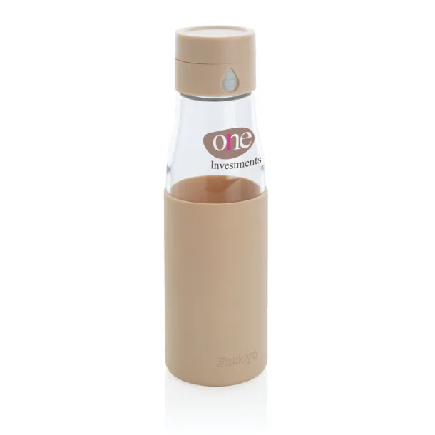  Ukiyo staklena boca za praćenje hidratacije s navlakom, 600 ml - Ukiyo brown