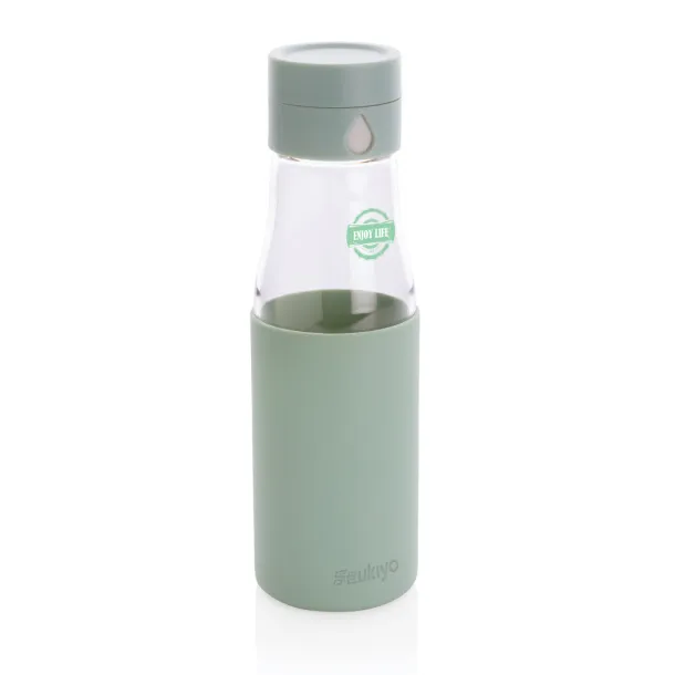  Ukiyo glass hydration tracking bottle with sleeve - Ukiyo 45533C 