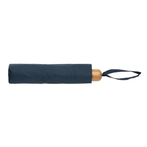  20.5" Impact AWARE™ RPET Pongee bamboo mini umbrella - XD Collection Navy Blue 