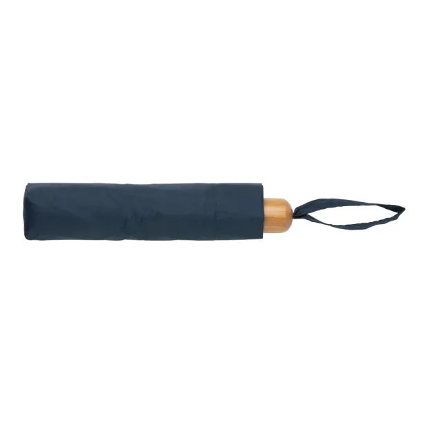  20.5" Impact AWARE™ RPET Pongee bamboo mini umbrella - XD Collection Navy Blue 