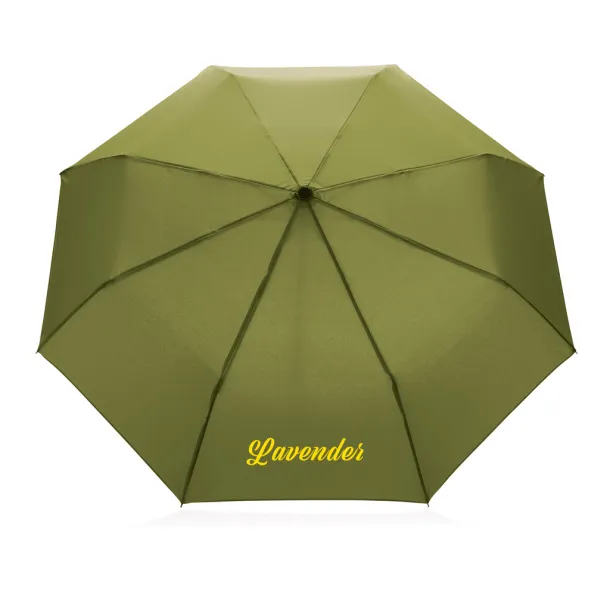  20.5" Impact AWARE™ RPET Pongee bamboo mini umbrella - XD Collection Green 