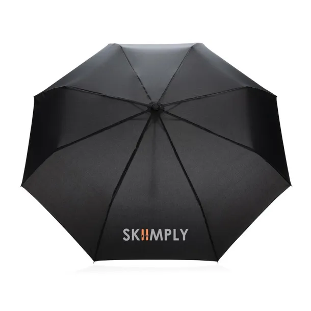  20.5" Impact AWARE™ RPET Pongee bamboo mini umbrella - XD Collection Black 