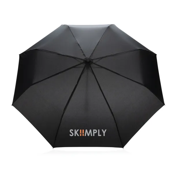  20.5" Impact AWARE™ RPET Pongee bamboo mini umbrella - XD Collection Black 