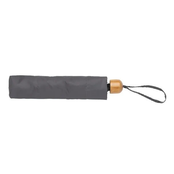  20.5" Impact AWARE™ RPET Pongee bamboo mini umbrella - XD Collection Anthracite 