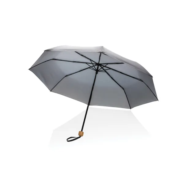  20.5" Impact AWARE™ RPET Pongee bamboo mini umbrella - XD Collection Anthracite 