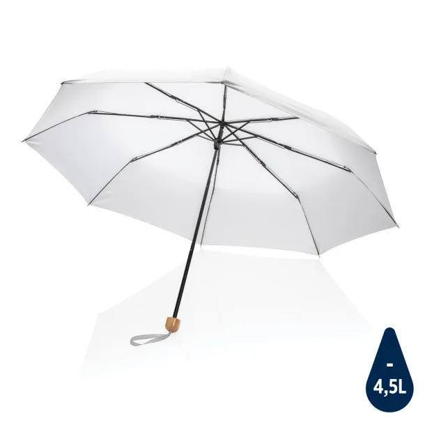  20.5" Impact AWARE™ RPET Pongee bamboo mini umbrella - XD Collection White 