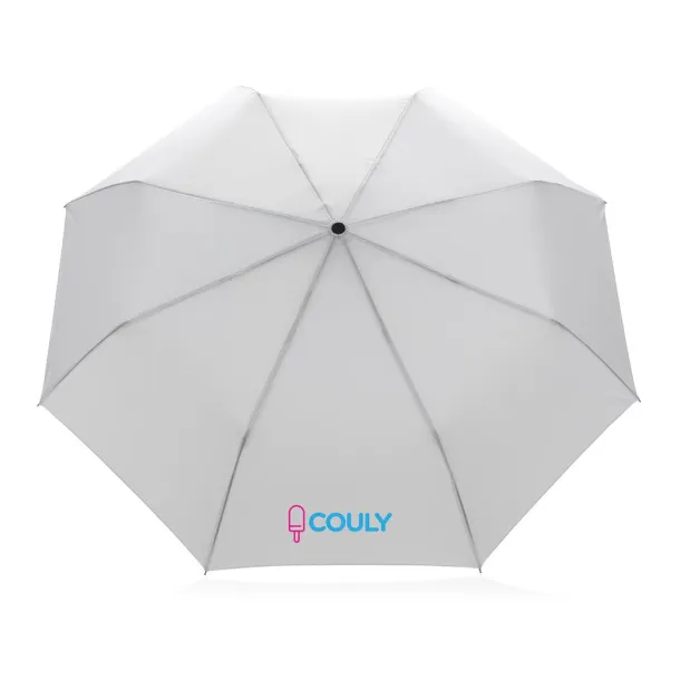  20.5" Impact AWARE™ RPET Pongee bamboo mini umbrella - XD Collection White 