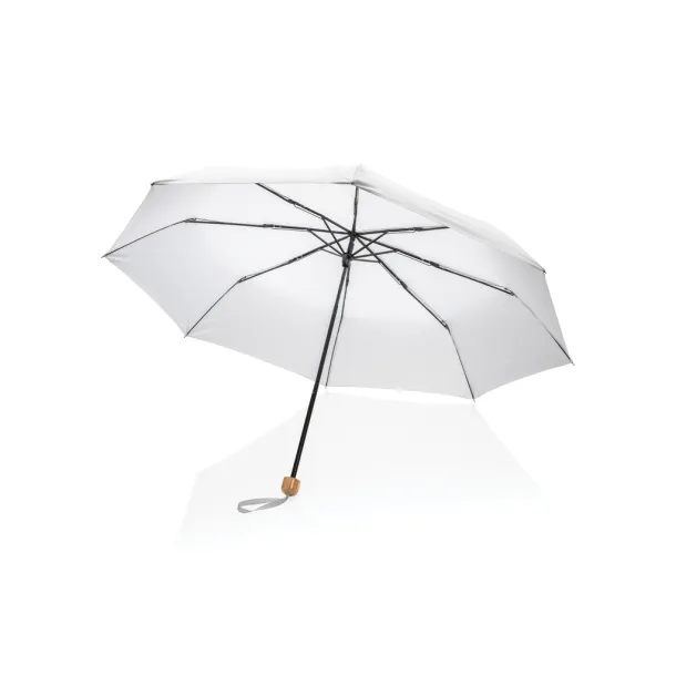  20.5" Impact AWARE™ RPET Pongee bamboo mini umbrella - XD Collection White 