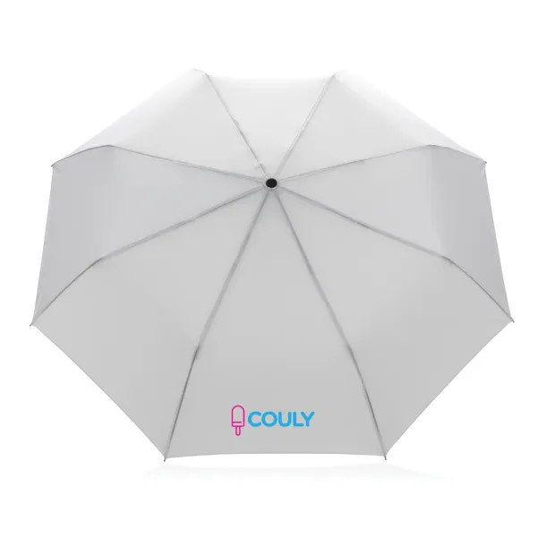  20.5" Impact AWARE™ RPET Pongee bamboo mini umbrella - XD Collection White 