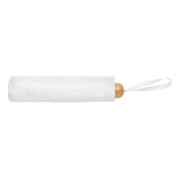  20.5" Impact AWARE™ RPET Pongee bamboo mini umbrella - XD Collection White 