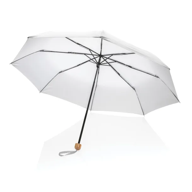  20.5" Impact AWARE™ RPET Pongee bamboo mini umbrella - XD Collection White 