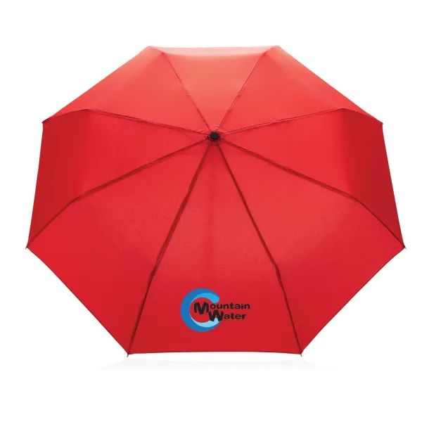  20.5" Impact AWARE™ RPET Pongee bamboo mini umbrella - XD Collection Crvena