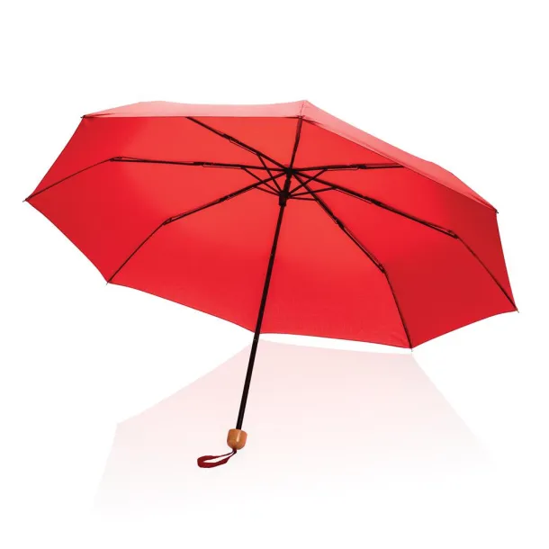  20.5" Impact AWARE™ RPET Pongee bamboo mini umbrella - XD Collection Crvena