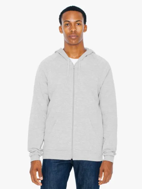  UNISEX CALIFORNIA FLEECE ZIP HOODED SWEATSHIRT - American Apparel Heather Grey