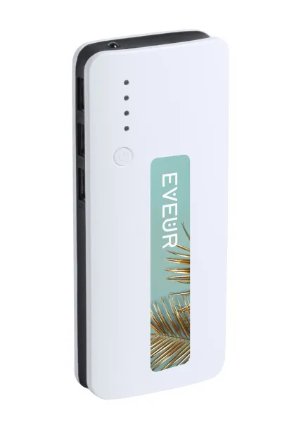 Tenak USB prijenosna baterija, 10 000 mAh Crna Bijela