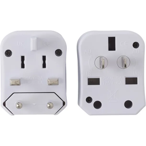  Travel adapters set white