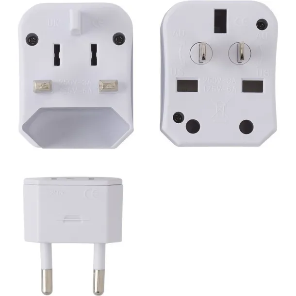  Travel adapters set white