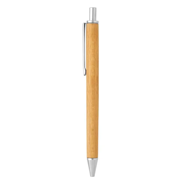 NOVEL Wooden ball pen with paper sleeve Cream Bež