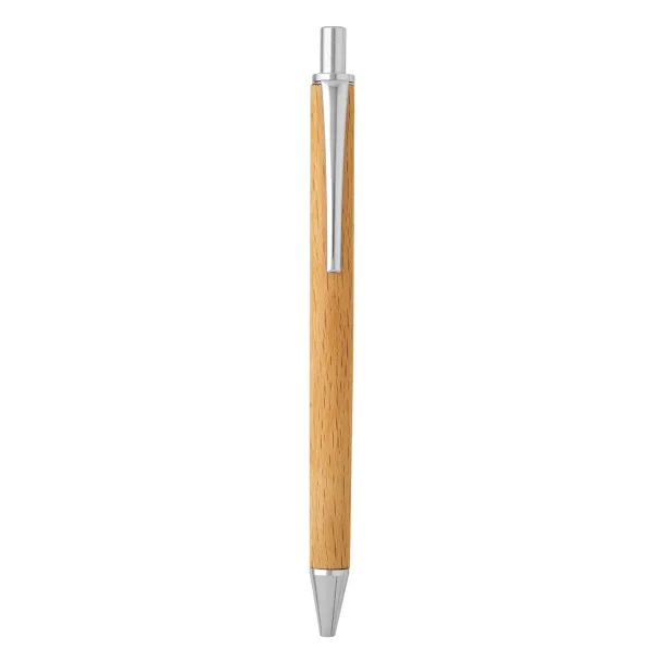 NOVEL Wooden ball pen with paper sleeve Cream Bež