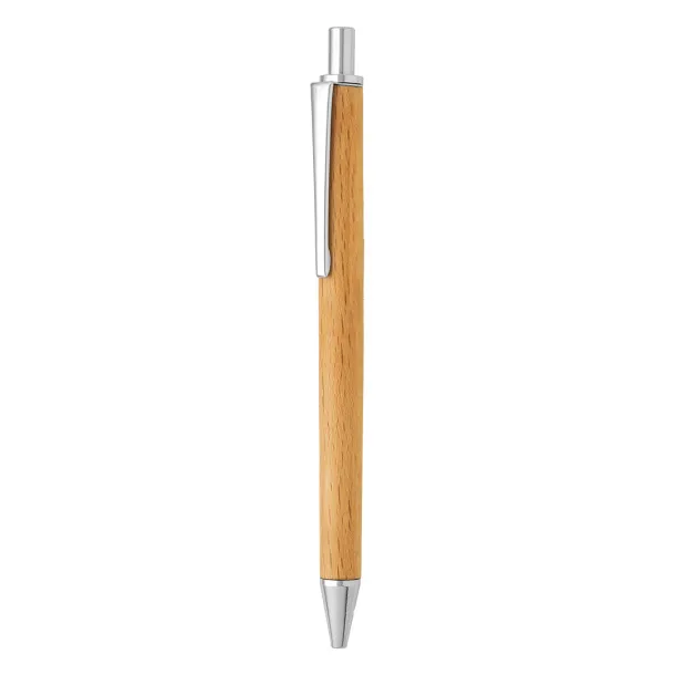 NOVEL Wooden ball pen with paper sleeve Cream Bež