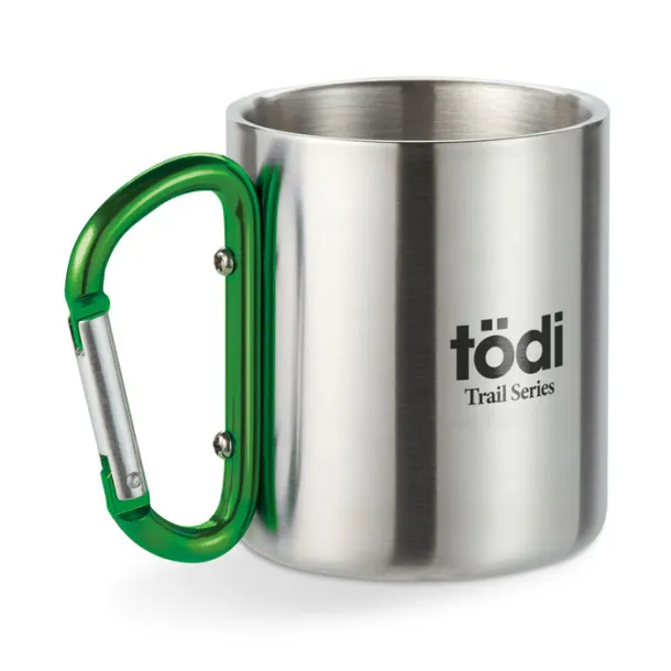 TRUMBO metalna šalica s karabinerom, 220 ml Zelena