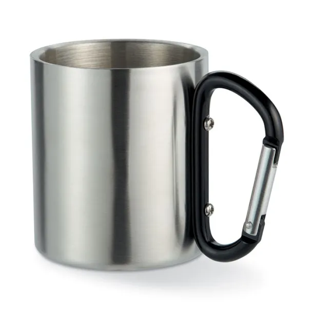 TRUMBO metalna šalica s karabinerom, 220 ml Crna
