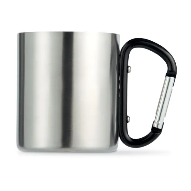 TRUMBO metalna šalica s karabinerom, 220 ml Crna