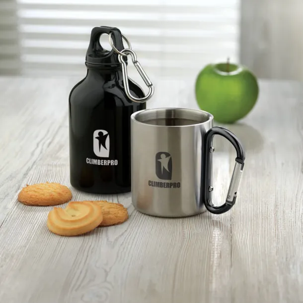 TRUMBO Metal mug & carabiner handle Black