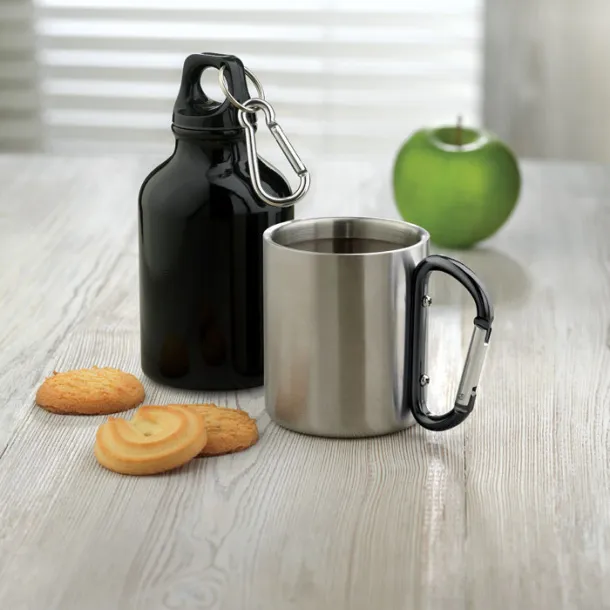 TRUMBO Metal mug & carabiner handle Black