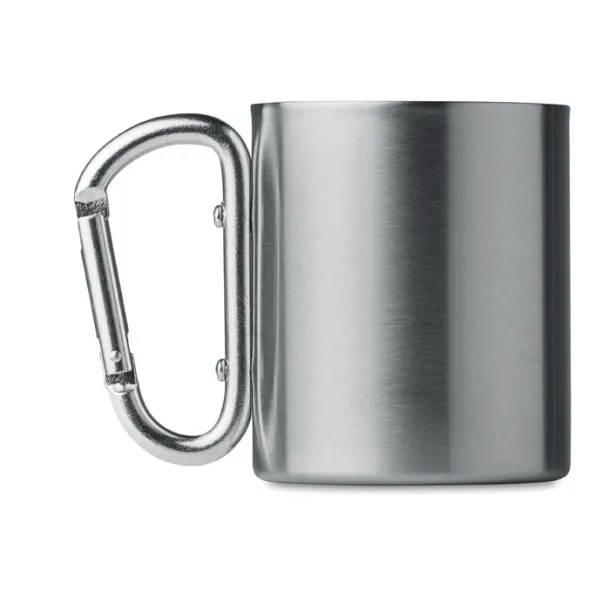 TRUMBO metalna šalica s karabinerom, 220 ml Mat srebrna
