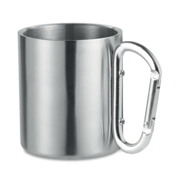 TRUMBO metalna šalica s karabinerom, 220 ml Mat srebrna