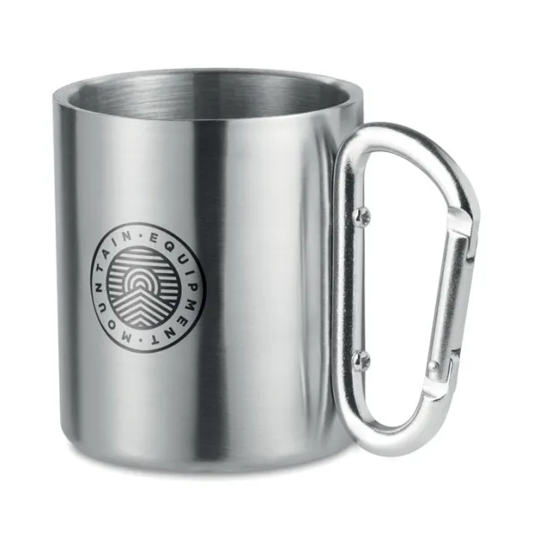 TRUMBO metalna šalica s karabinerom, 220 ml Mat srebrna