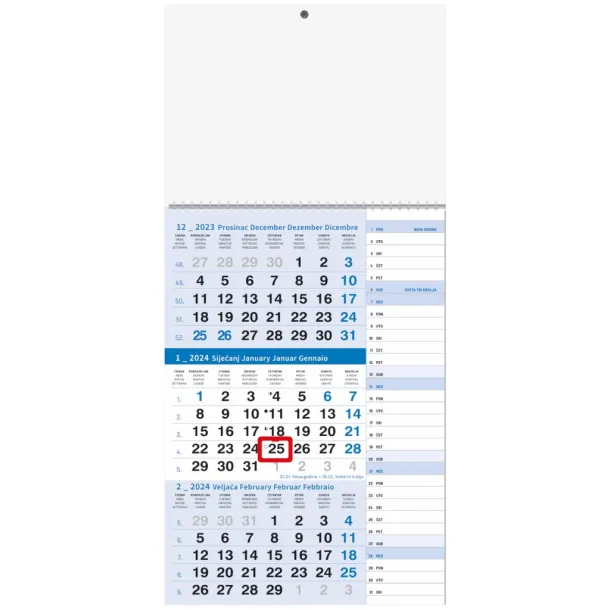  "Poslovni PLAVI planer" trodjelni kalendar Plava