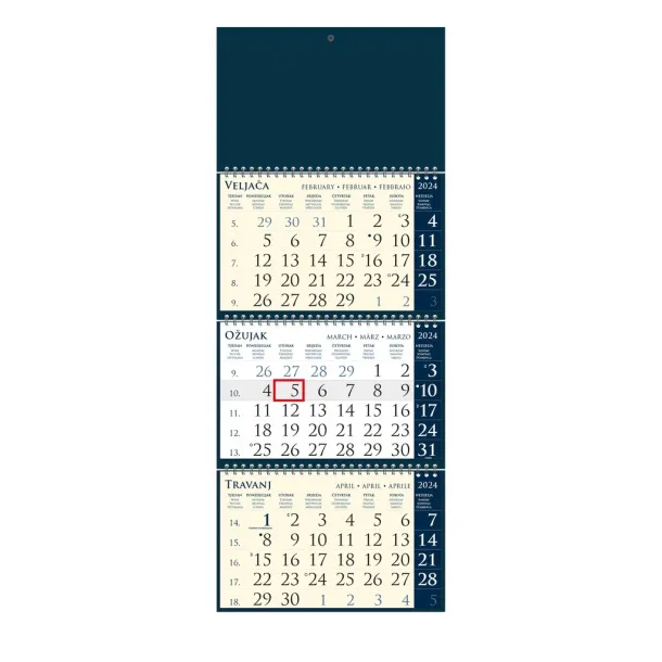  "Business SIRIO Dark Blue" three month calendar Plava