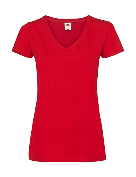  Ladies Valueweight V-Neck T - Fruit of the Loom Crvena