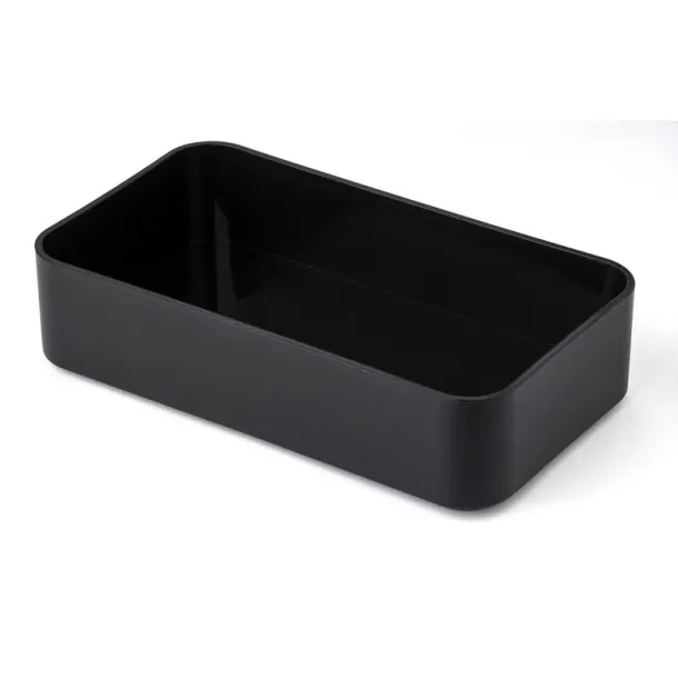  Lunch boxes, 2x400 ml, bamboo lid, cutlery black