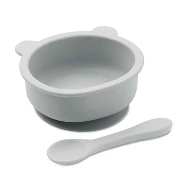 MYMEAL Silicone spoon, bowl baby set Grey