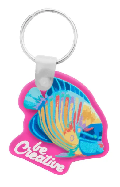 CreaFob custom made keyring transparent pink