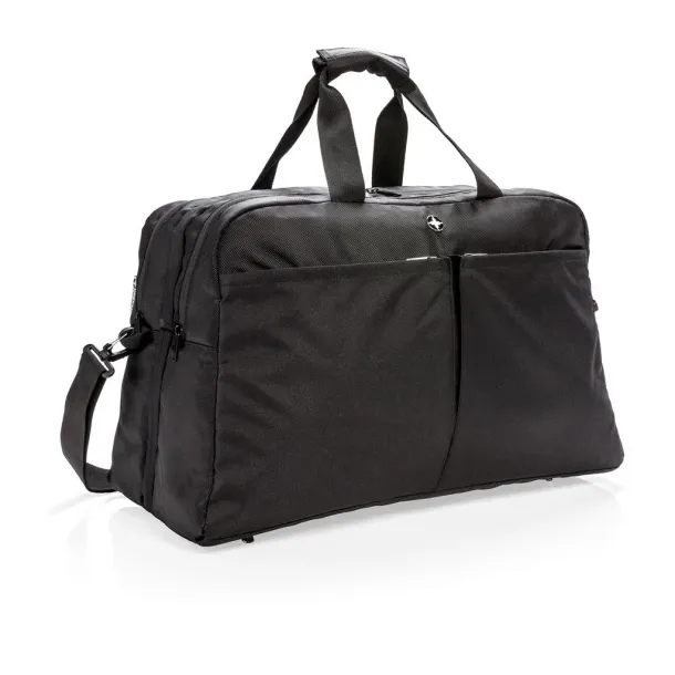  Swiss Peak RFID duffle with suitcase opening - Swiss Peak Black 