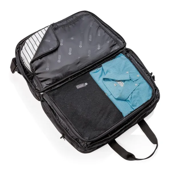  Swiss Peak RFID duffle with suitcase opening - Swiss Peak Black 