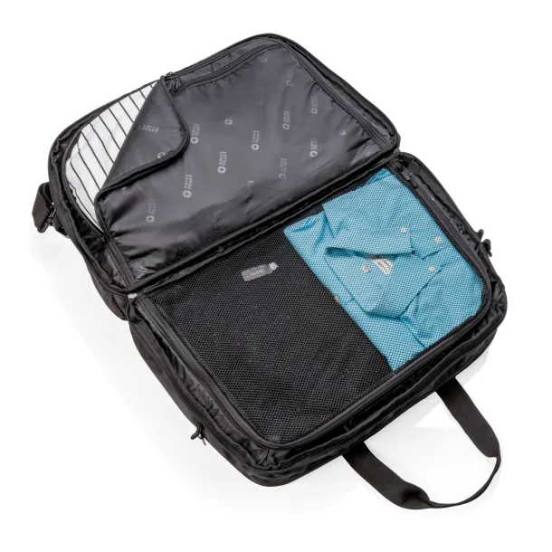  Swiss Peak RFID duffle with suitcase opening - Swiss Peak Black 