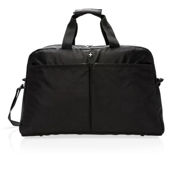  Swiss Peak RFID duffle with suitcase opening - Swiss Peak Black 