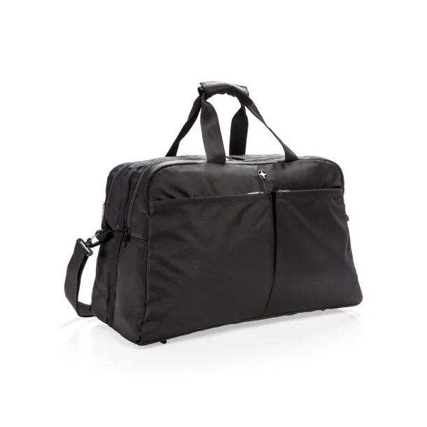  Swiss Peak RFID duffle with suitcase opening - Swiss Peak Black 