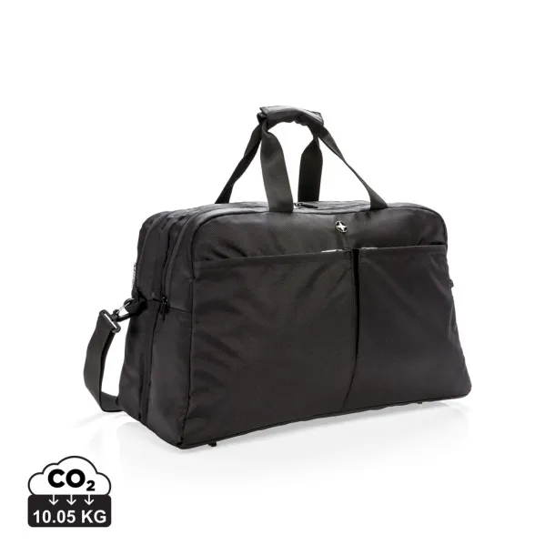  Swiss Peak RFID duffle with suitcase opening - Swiss Peak Black 