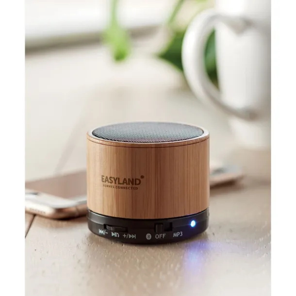 ROUND BAMBOO Round Bamboo Bluetooth speaker Black