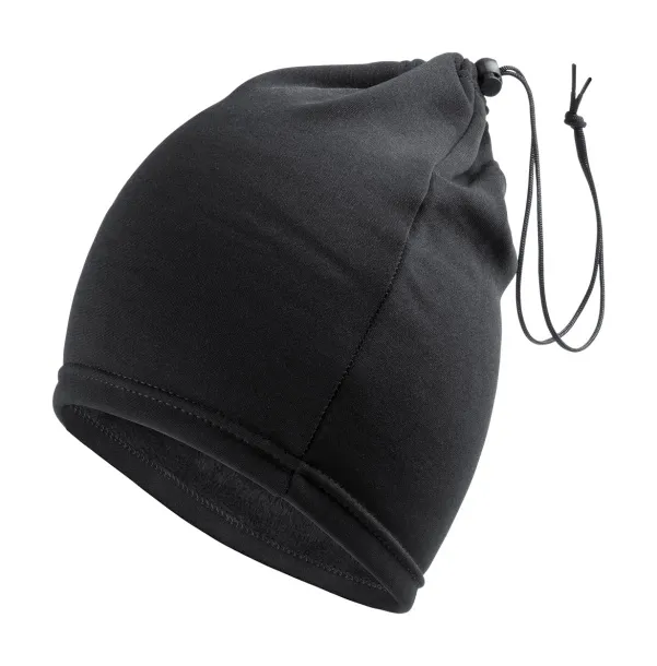 Swoosh neck warmer and hat Black