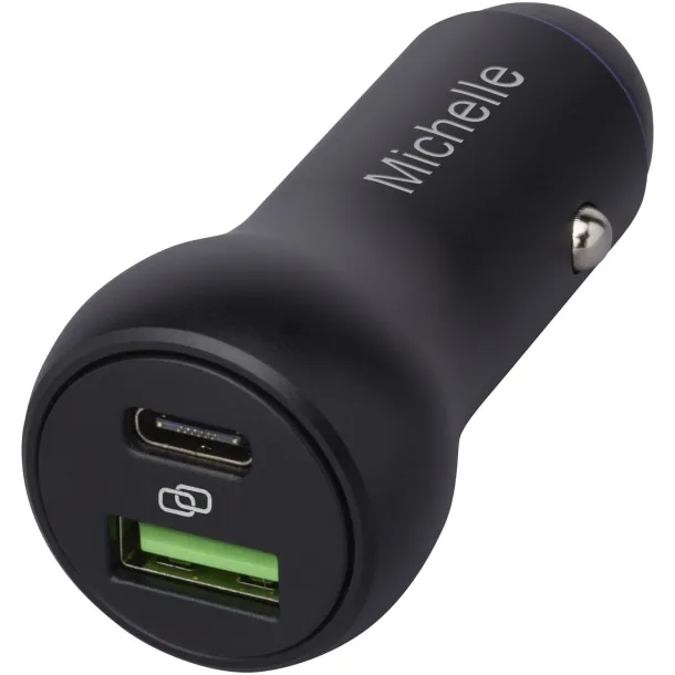 Pilot dual 55W USB-C/USB-A car charger - Tekiō® Solid black